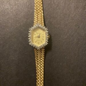 COPY - Gruen Precision 14k Gold Diamond Bezel Watch